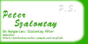 peter szalontay business card